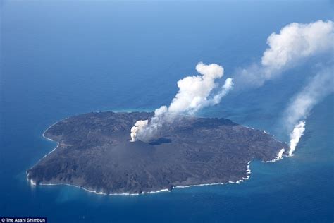 Volcanic island that first appeared two years ago has become TWELVE times bigger | Daily Mail Online