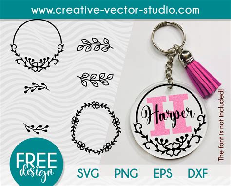 Free Floral Wreath Keychain Pattern | Creative Vector Studio