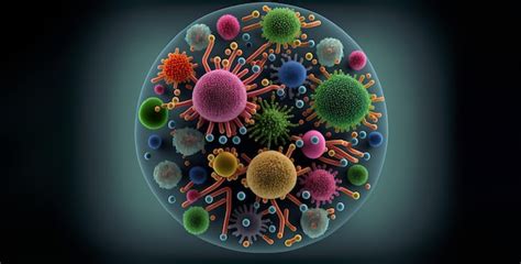 Premium Photo | Antibiotics resistant concept with different bacteria and other microbes in a ...