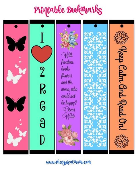 Free Printable Bookmarks · The Typical Mom