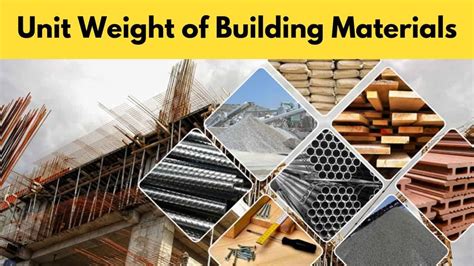 Unit Weight Of Building Materials Used In Construction Works