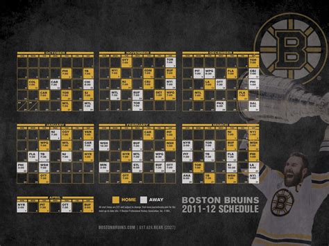 Boston Bruins Schedule Printable