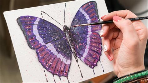 Purple Butterfly - Acrylic painting / Homemade Illustration (4k) - YouTube