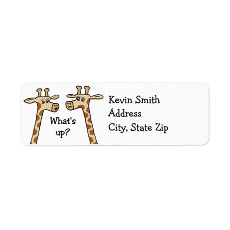 Funny Giraffe Return Address Labels | Zazzle