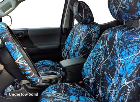 Undertow® Blue Camo Seat Covers | Black and Blue Seat Covers