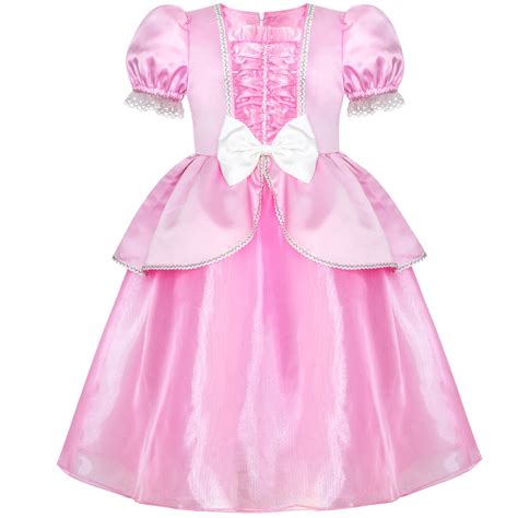 Girls Dress Pink Princess Cosplay Costume Dress Up Party 2018 Summer Wedding Dresses Girl ...