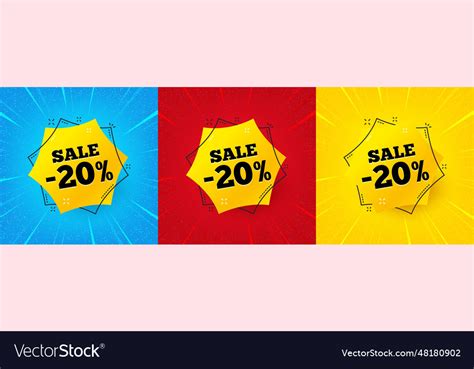 Sale 20 percent off sticker discount banner shape Vector Image