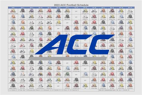 2023 ACC Football Helmet Schedule