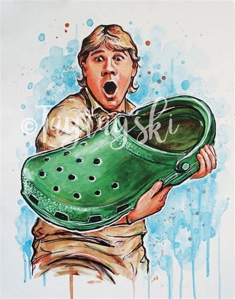 Steve Irwin With a CROC Art Print Wall Decor Painting | Etsy