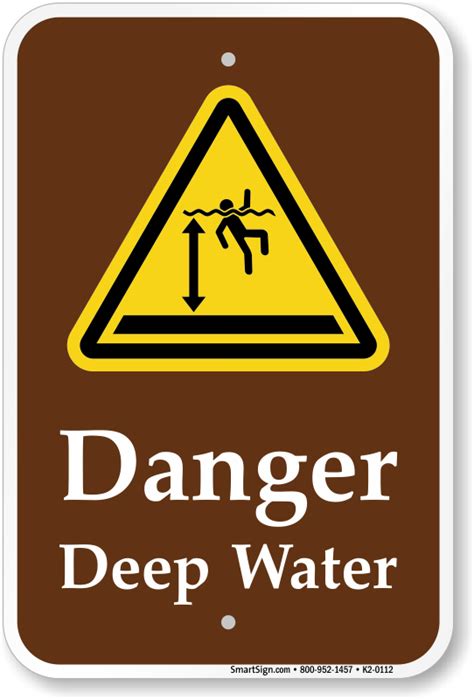 Danger Deep Water Sign With Graphic | Quick Delivery, SKU: K2-0112