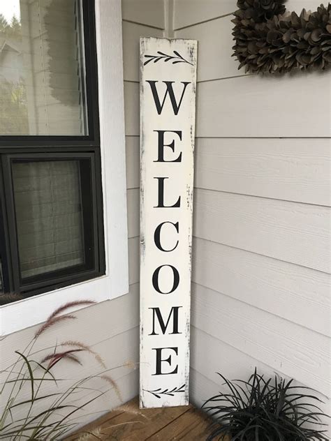 Welcome Farmhouse Style Wood Sign Porch Sign in Custom - Etsy