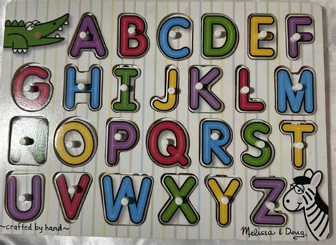 MELISSA & DOUG See-Inside Alphabet Wooden Peg Puzzle (26 Pieces) $10.00 - PicClick