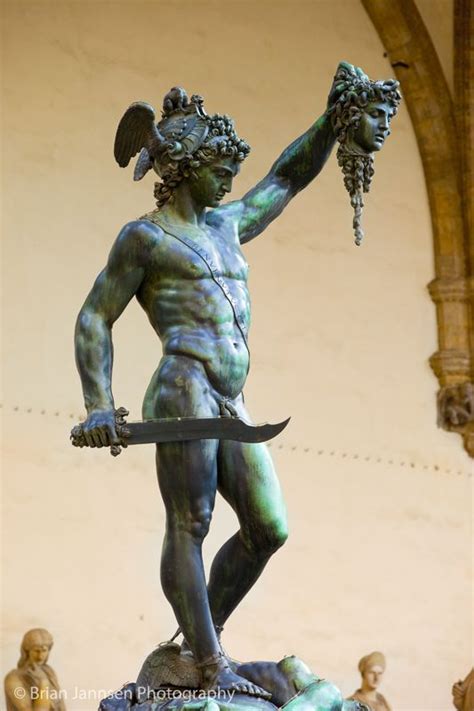 Cellini's sculpture of Perseus with the head of Medusa in Florence Tuscany Italy. © Brian ...