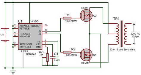 12V DC to 220V AC Inverter Circuit & PCB