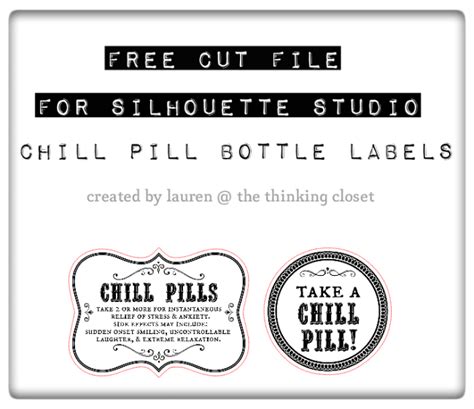 Free Printable Chill Pill Jar Label Printable