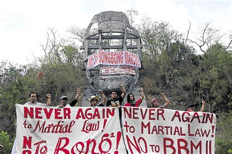 Martial law victims hold rally at Marcos bust | Inquirer News