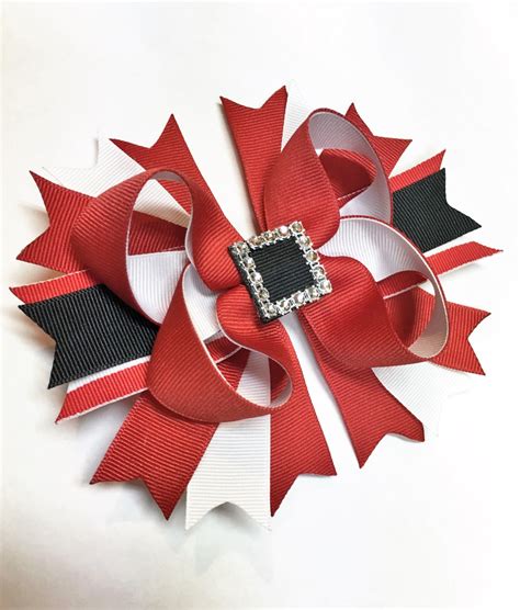 Christmas Hair Bow Santa Hair Bow Christmas Hair Clip Red - Etsy