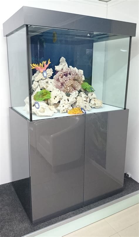 Marine Aquarium 36"x30"x24" Modern Design Cabinet in High Gloss Grey ...