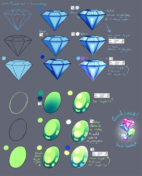 Step by Step - Diamond Gem Stone TUTORIAL by Saviroosje on DeviantArt | Digital painting ...