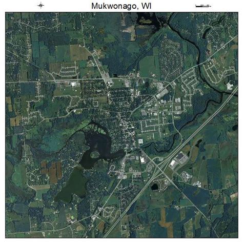 Aerial Photography Map of Mukwonago, WI Wisconsin