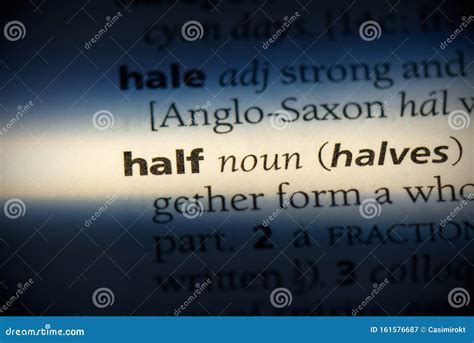 Half stock image. Image of idea, highlighted, text, etymology - 161576687