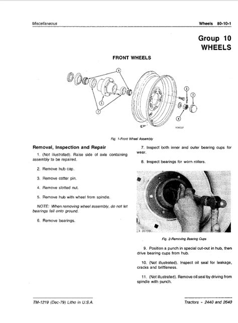 John Deere 2440, 2640 Tractors Repair Service Manual (SN. after 341000 -)