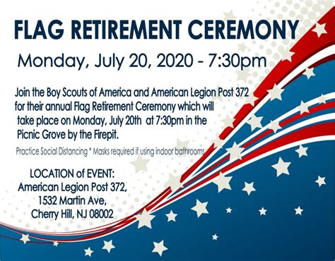 Flag Retirement Ceremony - American Legion Cherry Hill NJ Post 372