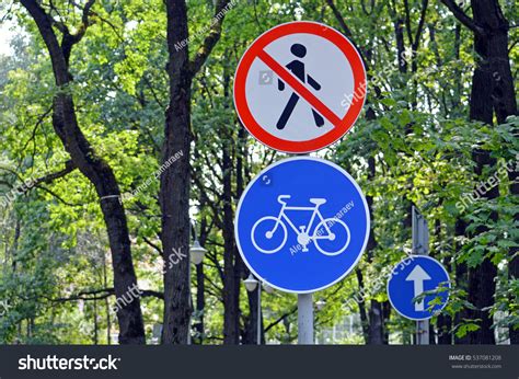 Road Signs Pedestrian Traffic Prohibited Cycle Stock Photo 537081208 | Shutterstock