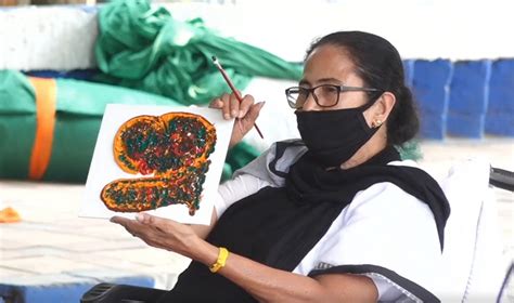 As EC bans campaign, Mamata Banerjee takes to painting while sitting on ...