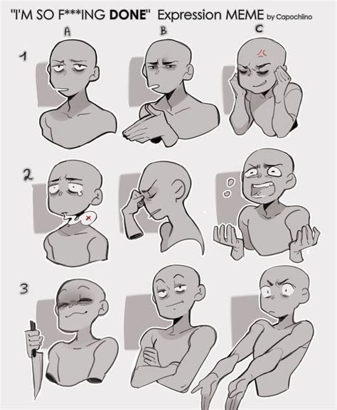 Expression Meme | Drawing face expressions, Drawing expressions, Drawing reference poses