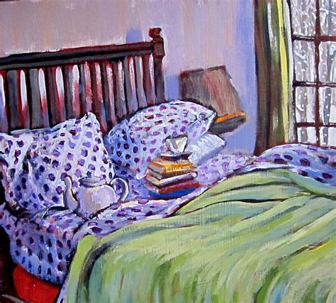 Bed And Books Painting by Tilly Strauss - Fine Art America