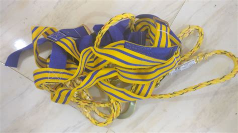 Yellow Polyester Karam Safety Belt With Double Lanyard, | ID: 14426661555