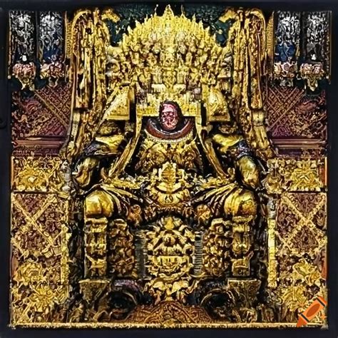 40k god emperor golden throne mosaic on Craiyon