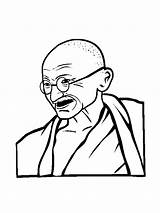 Mahatma Gandhi coloring Page sketch template