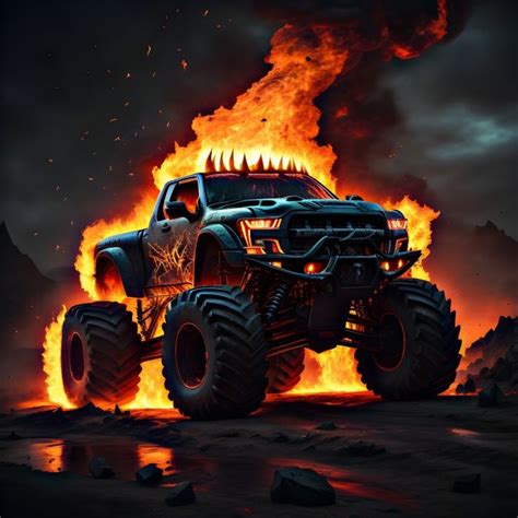 Fire Monster truck HD wallpaper | Monster trucks, Fantasy cars, Cool ...