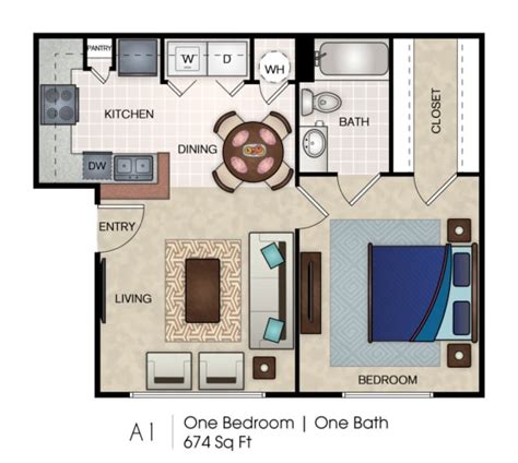 Floor Plans of Waters at Elm Creek in San Antonio, TX