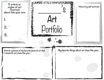 Art Portfolio Cover Sheet | Art portfolio, Portfolio covers, Art worksheets