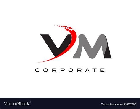 Vm modern letter logo design with swoosh Vector Image