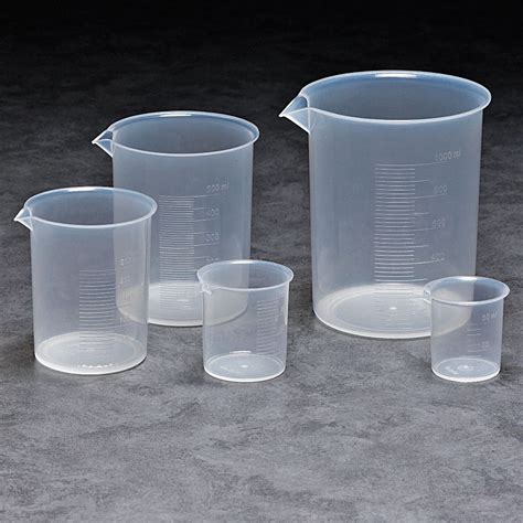 GRAINGER APPROVED Plastic Beaker Set, Low Form, 5 to 50ml, 10 to 100ml ...