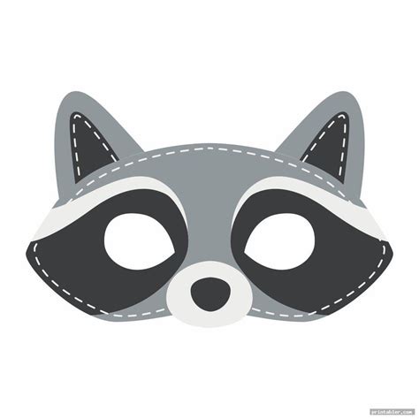 Raccoon Mask Printable - Racoon Head Icons - Gridgit.com