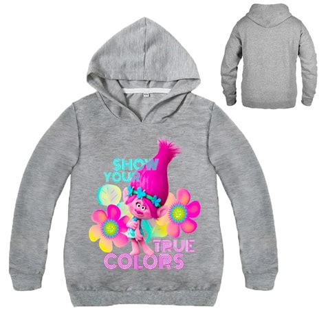 2018 Girls Outwear Trolls clothes Hoodies Cartoon Troll Costumes ...