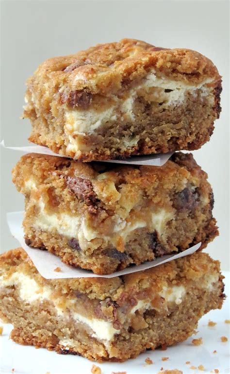 Peanut Butter Chocolate Chip Cream Cheese Bars | YummyAddiction.com | Cream cheese bars, Sweet ...