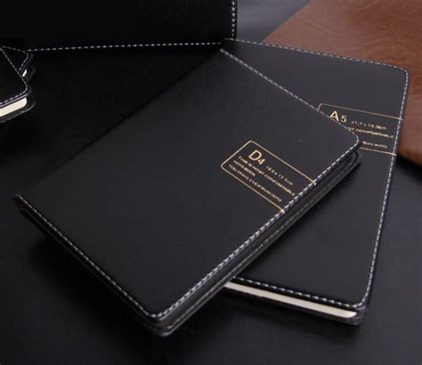 2017 Business Notepads Office Notebook 217x145mm 132 Pages Leather Cover Good Quality Journal ...