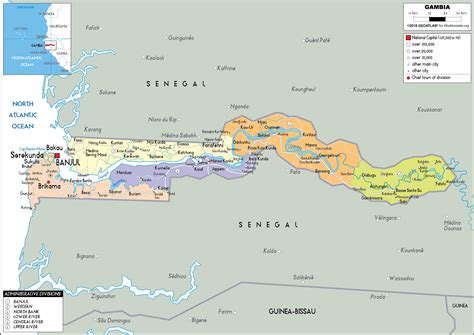 Gambia Map (Political) - Worldometer