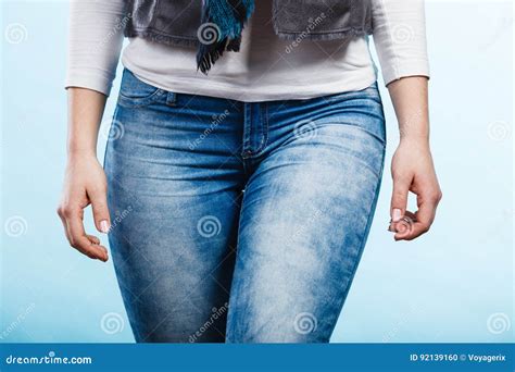 Clothing, Fashion. Woman Hips with Jeans. Stock Photo - Image of ...