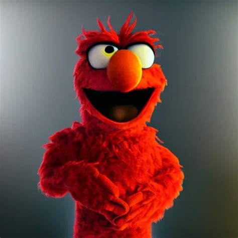 Realistic photo of Elmo as a human | Stable Diffusion