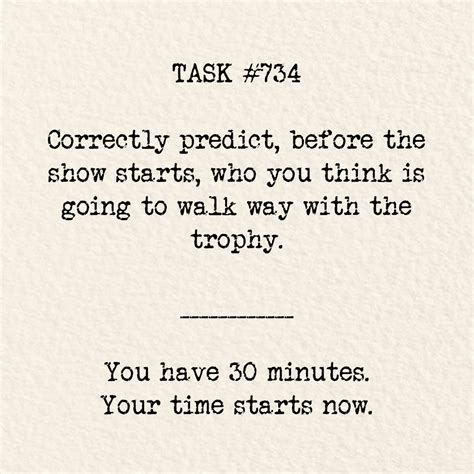 Taskmaster - Prediction task before tonight's FINAL at 9pm...