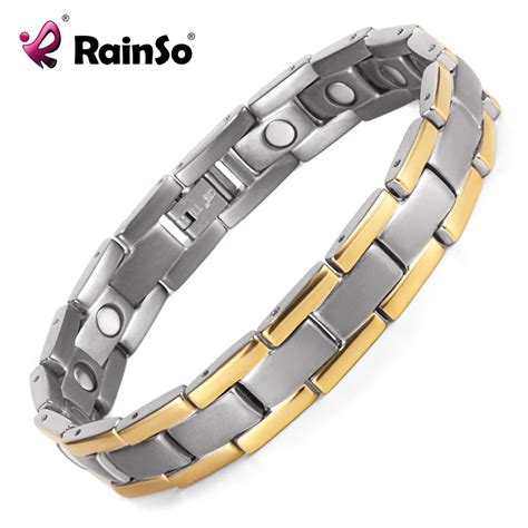 Healing Magnetic Bracelet Men Men Bracelet Energy Healing Titanium Magnetic Bracelet Good For ...