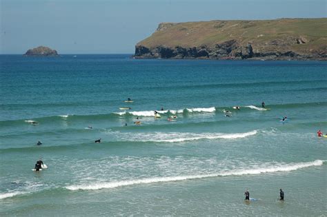 Surfing at Polzeath Beach