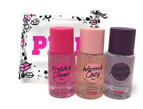 Victoria's Secret PINK Mini Body Mist Gift Set - Fresh and Clean, Warm and Cozy, Beach Flower ...